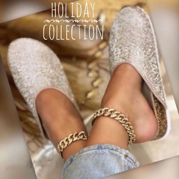 Size 6 Rhinestone Embellished Glam Mule Slides - Picture 9 of 10